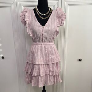 House of Harlow 1960 Pink Ruffle Mini Dress